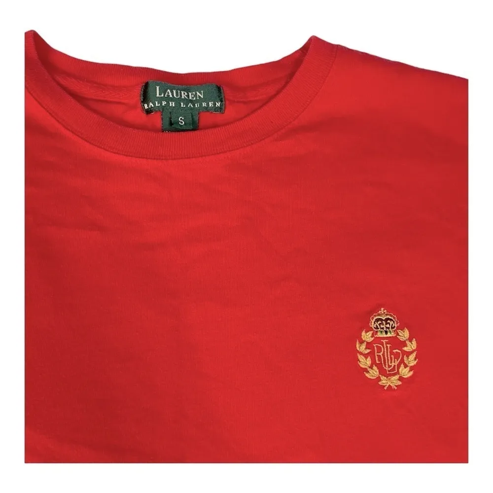 Lauren Ralph Lauren Women's Red Crewneck T-shirt Embroidered Logo
Small - Image 6