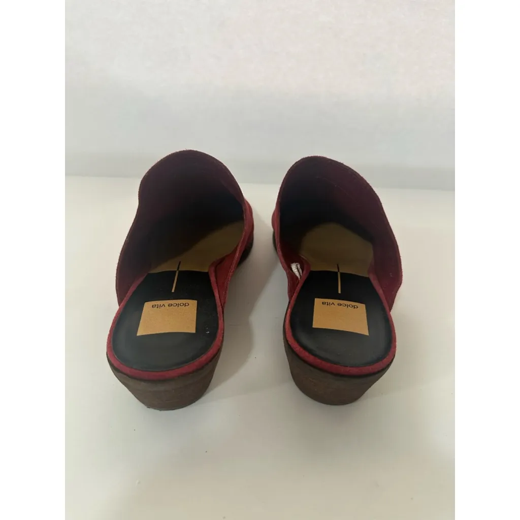 Dolce Vita Red Suede Mules size 8.5 Clogs Saige red - Image 4