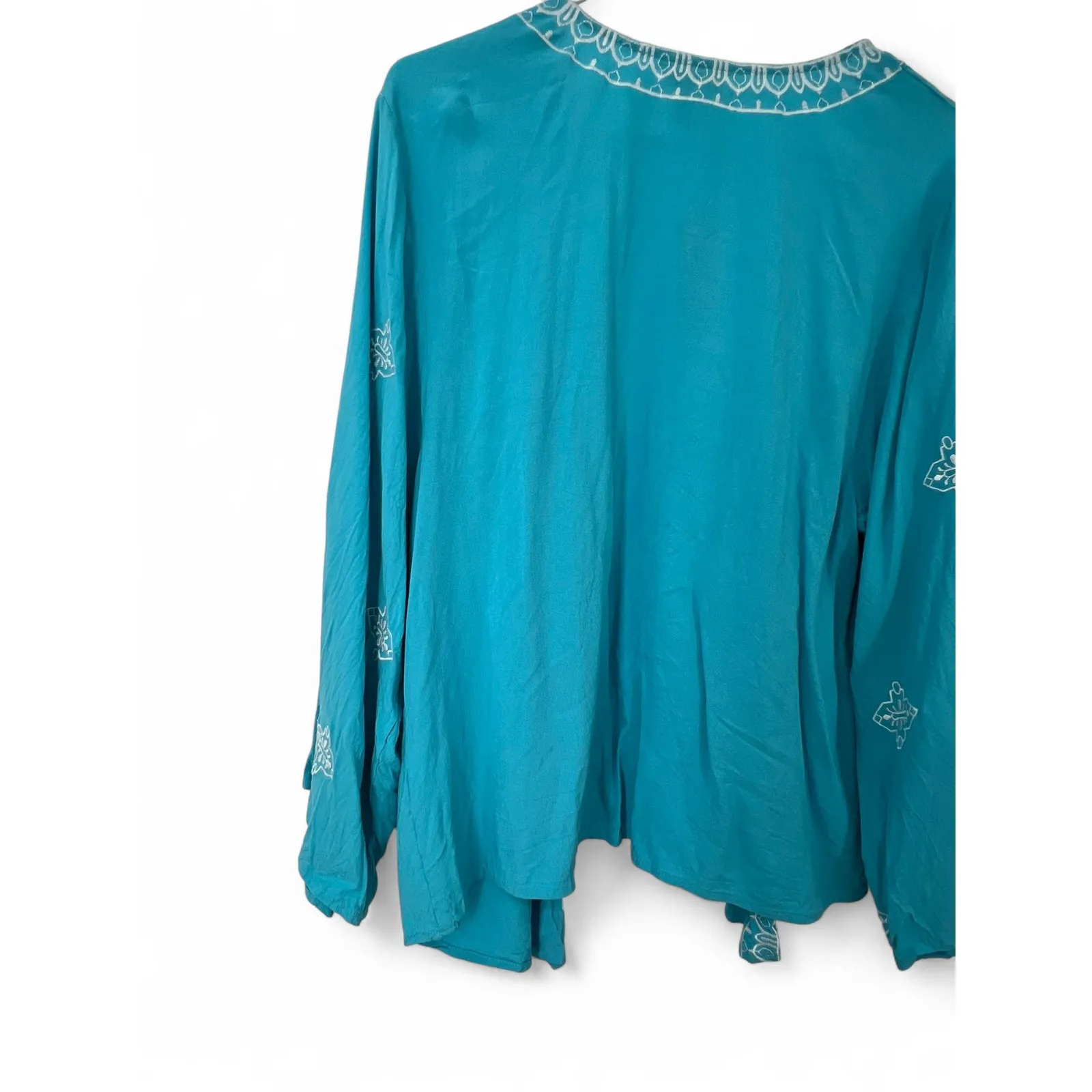 NWT Ariat | S | Kimono Cardigan Nita Teal Embroidered Womens Open Blouse - Image 9