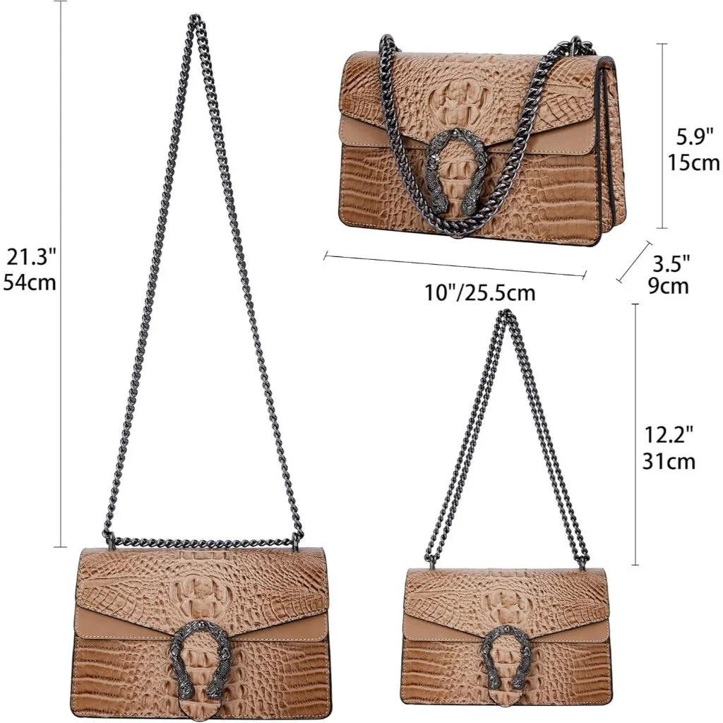 ⚡ Women's Brown Snake Vegan Leather Print Casual Satchel Crossbody Handbag - Image 6