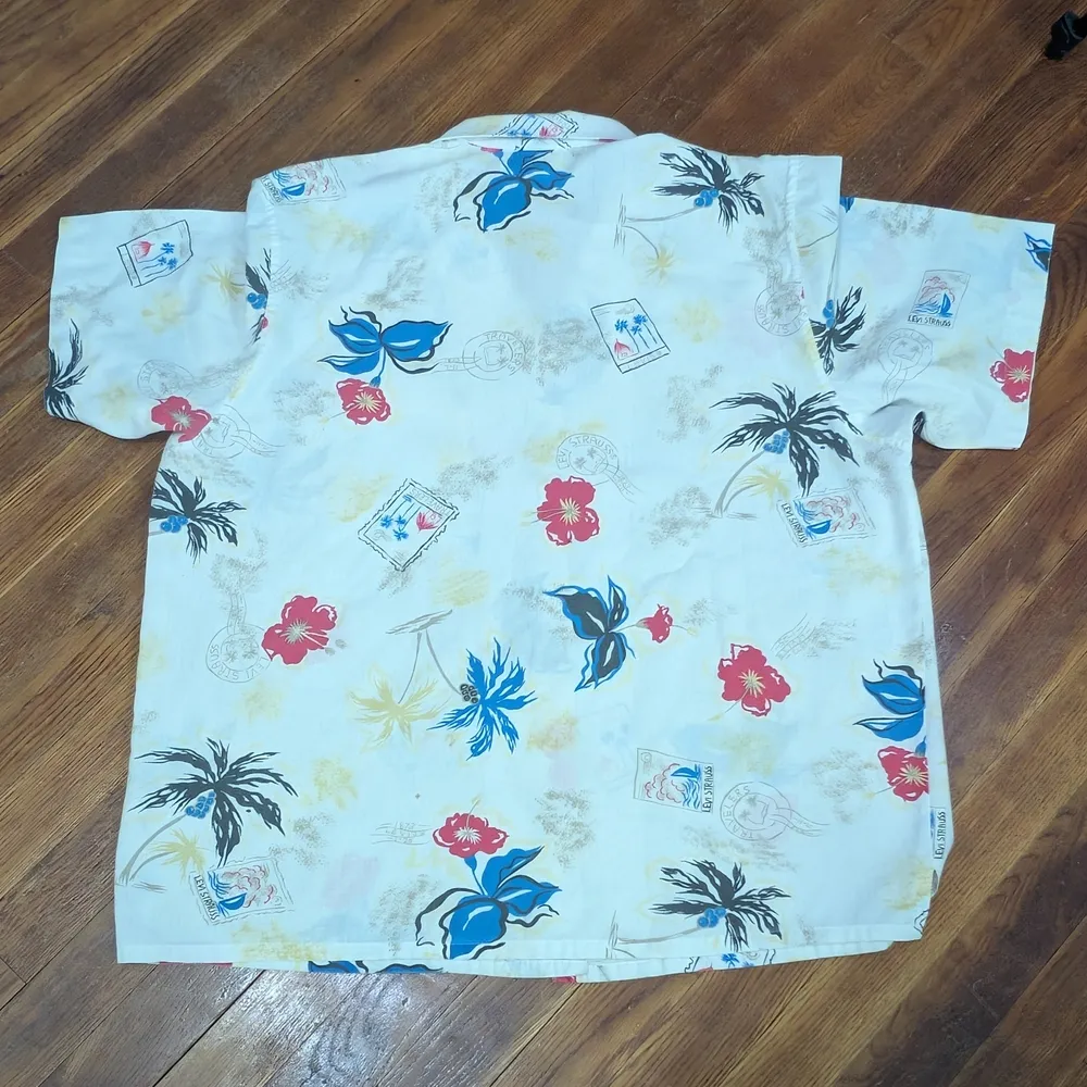 Vintage Levi's Travelers Tropical Print Shirt Medium Made In The USA - Image 3