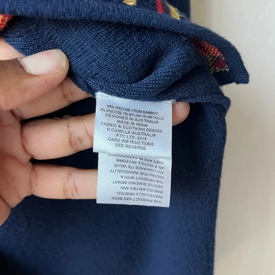 Camilla Jacquard Bamboo Knit Relaxed Tunic Sweater in Costume Party Size XS - Image 8