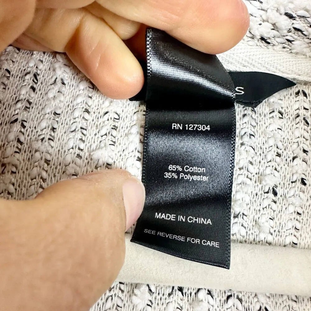 Cowl Neck Sweater Fringe Yarn Knit Size 2X Natural Boucle Chenille - Image 8