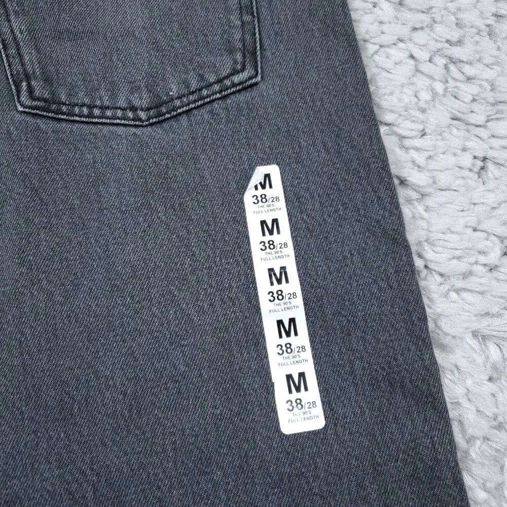 Zara Signature 90s Wide Leg Jeans Gray Denim High Rise US Size 6 EU 38 Slim Fit - Image 3