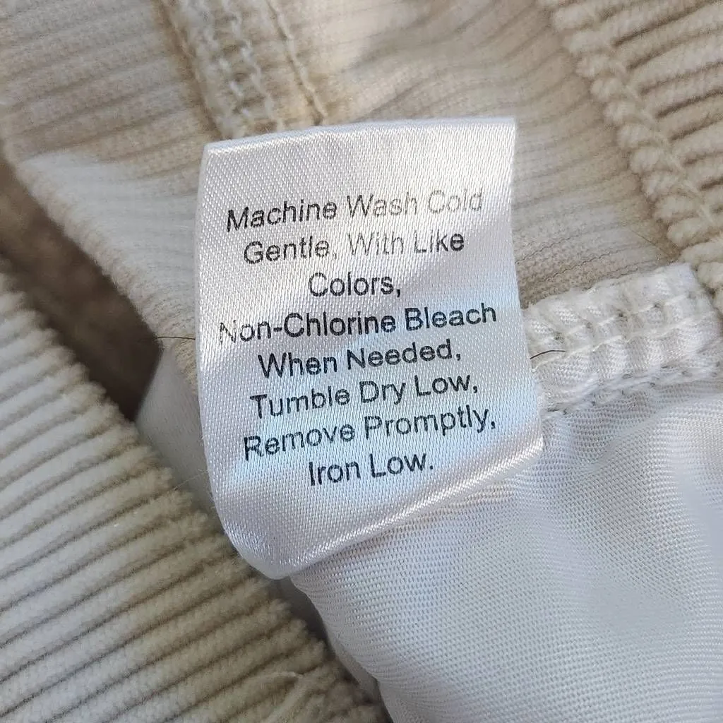 Shein Cream Corduroy High Waist Pants Size Small Cream Corduroy Pants - Image 7