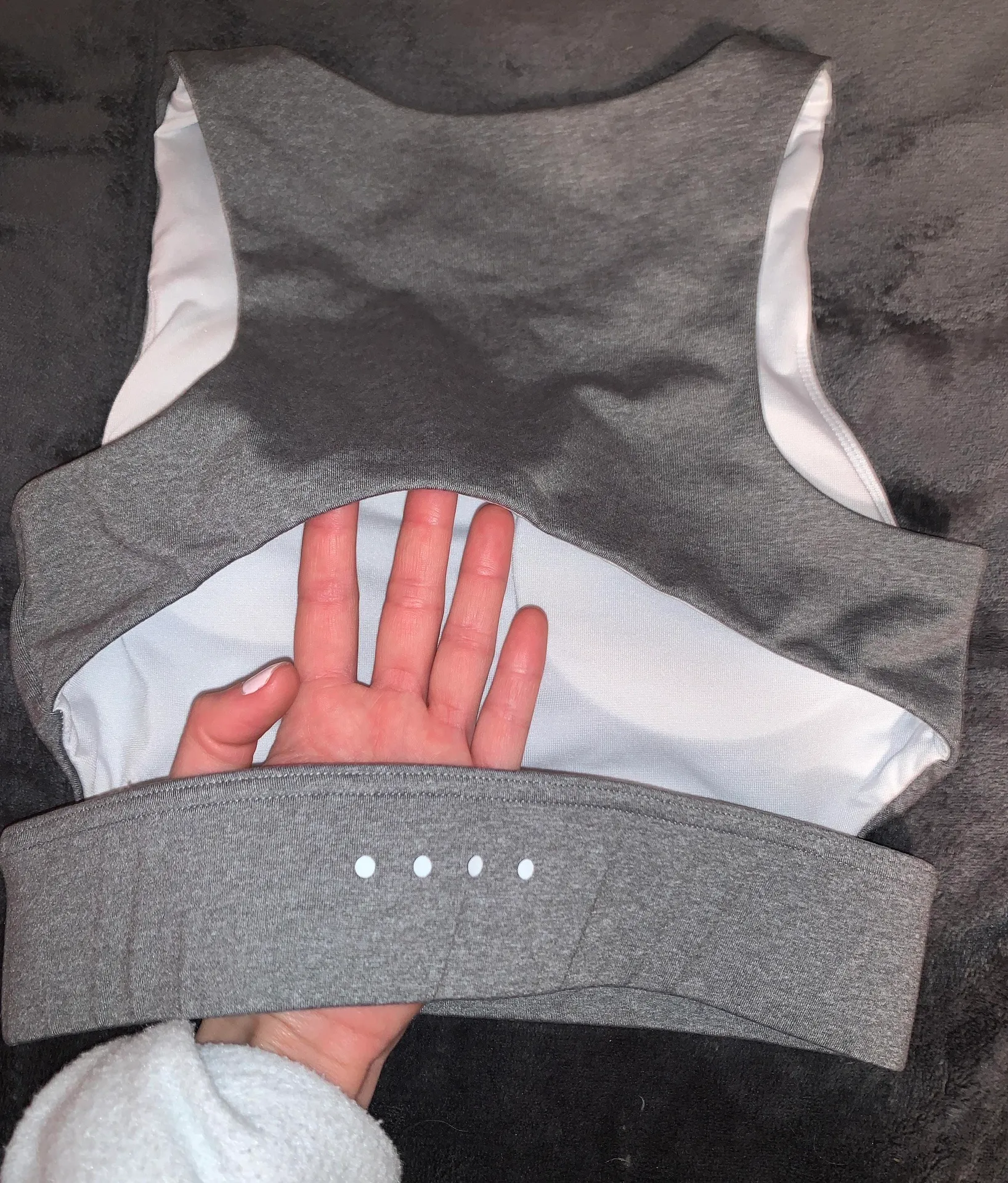 Cropped Workout Top Gray Size XS - Image 3