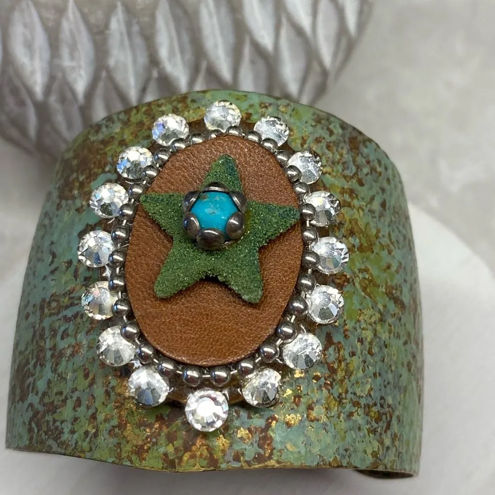 Rustic Metal Cuff Bracelet - Image 3