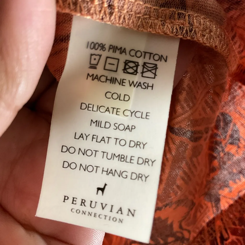 Peruvian Connection Spice Woodblock Tee Size M - Image 5