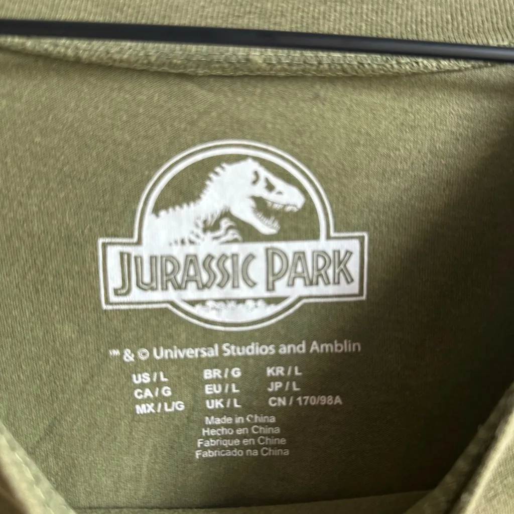💚Jurassic Park Raptor Dinosaur Graphic Tee T-shirt - Image 3