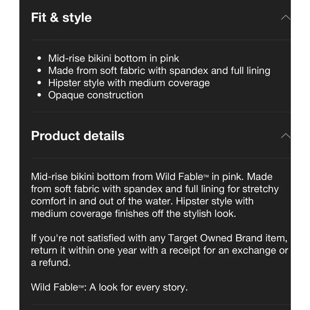 Women's Mid-Rise Full Coverage Bikini Bottom - Wild Fable™ Pink 1X NWT - Image 3