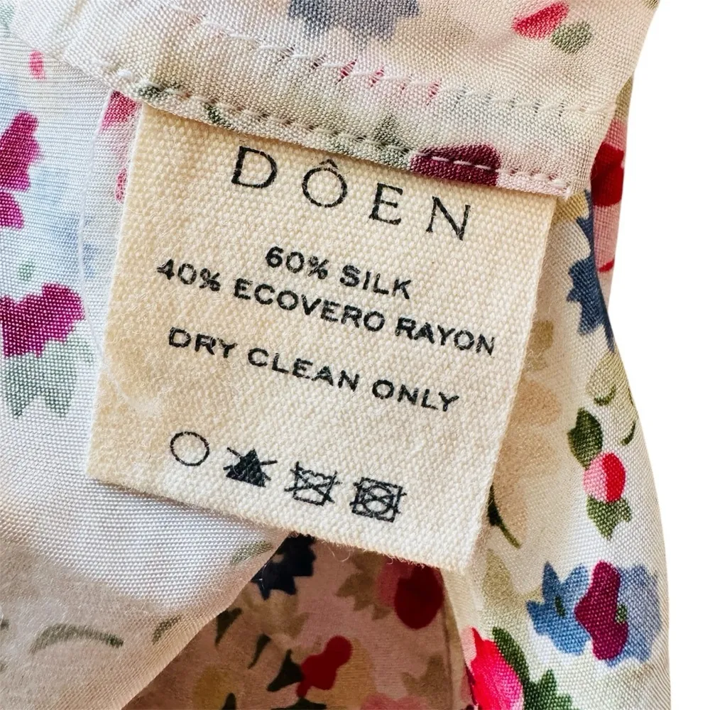 Doen silk blend Floral Sleeveless Dress NEW Pink Size L - Image 7