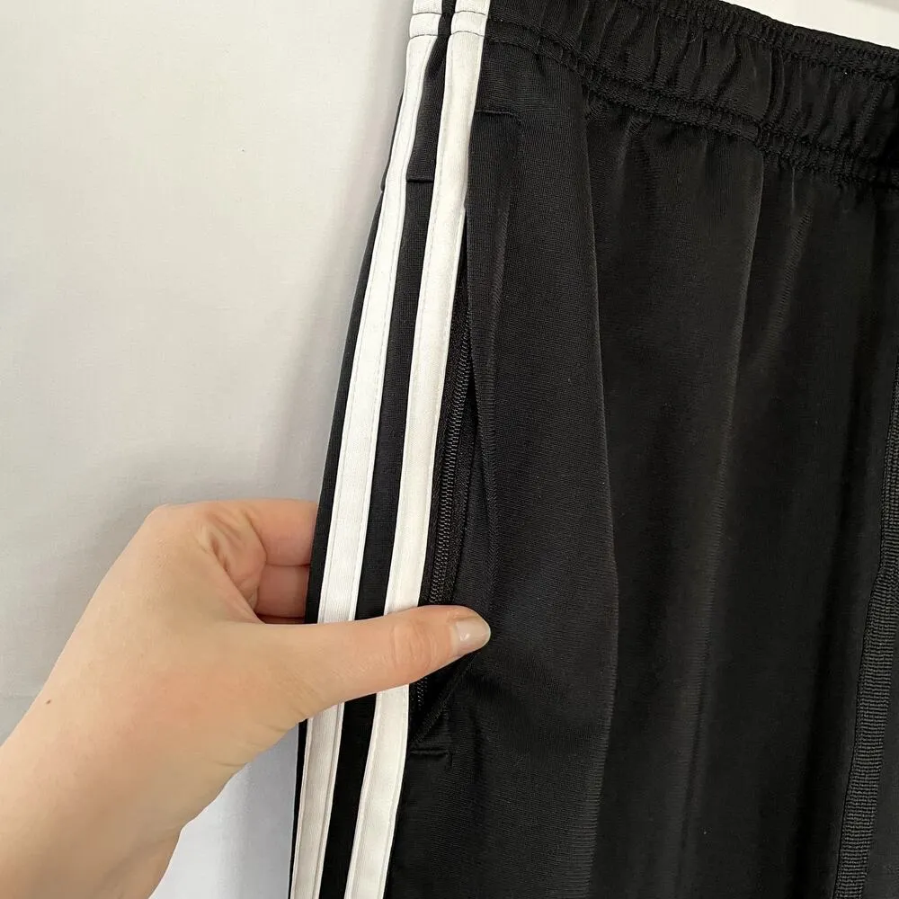 Adidas black and white casual athletic pants zipper pocket women's size medium - Image 3