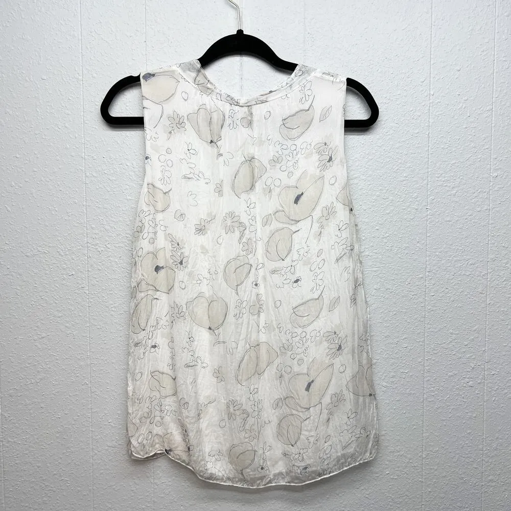 Carla Conti Silk Floral Top Womens Small Party Cocktail Formal Elegant Feminine - Image 5
