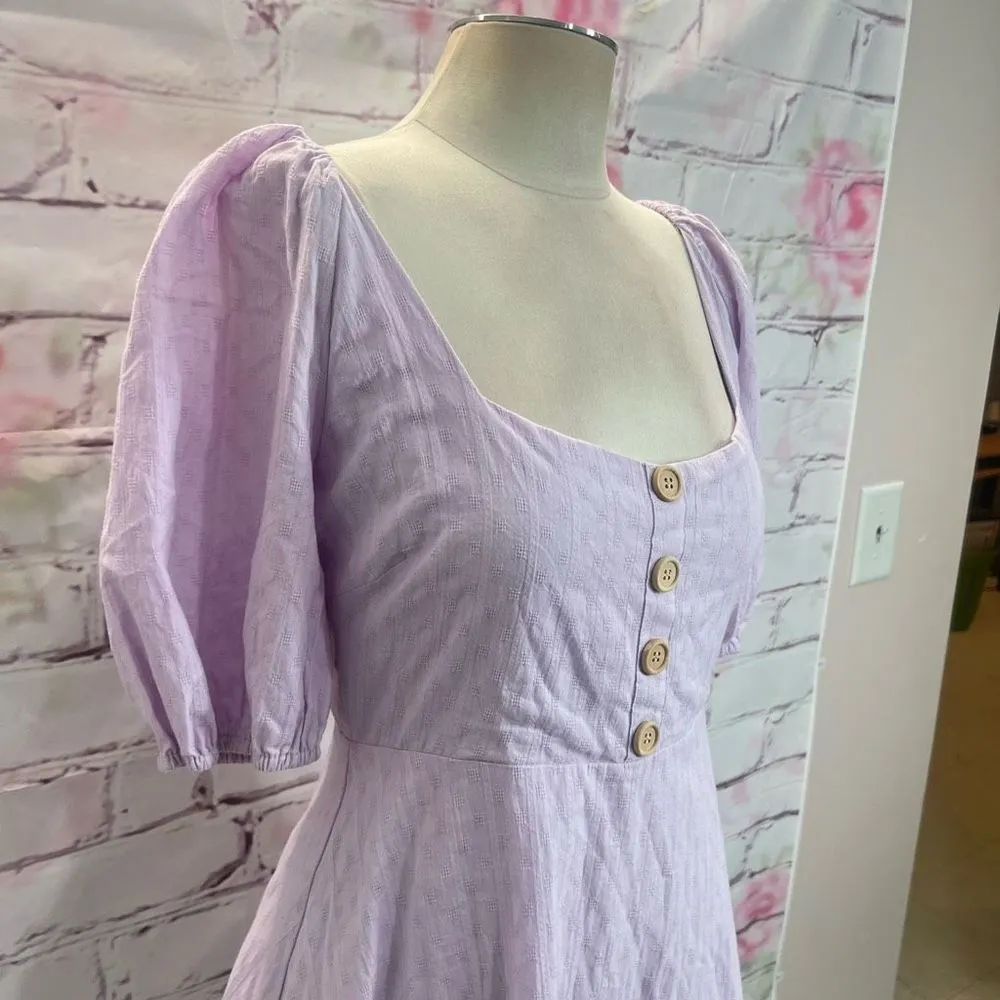 Lulus Endearing Looks Lavender Puff Sleeve Lace-Up Mini Dress - Image 6