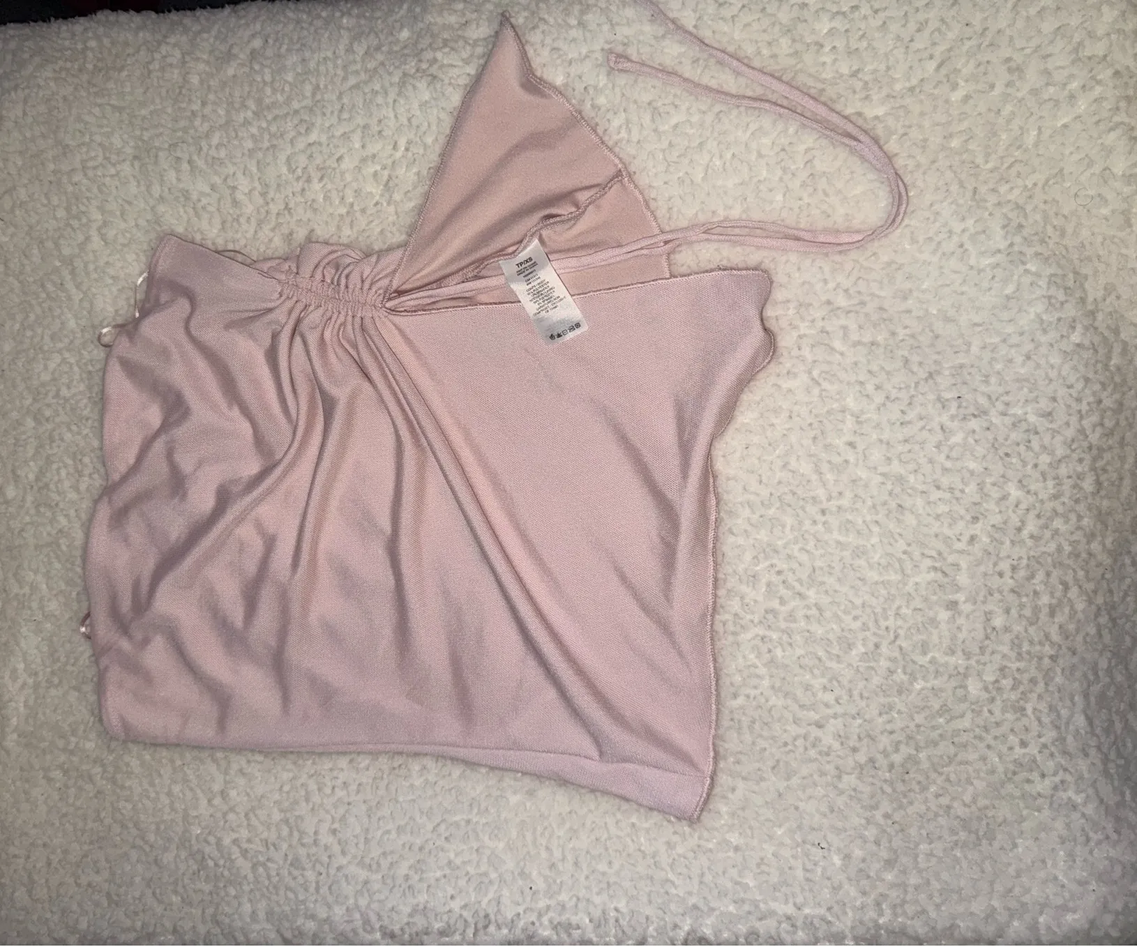 Garage Shirred Asymmetric Tube Top - Image 4