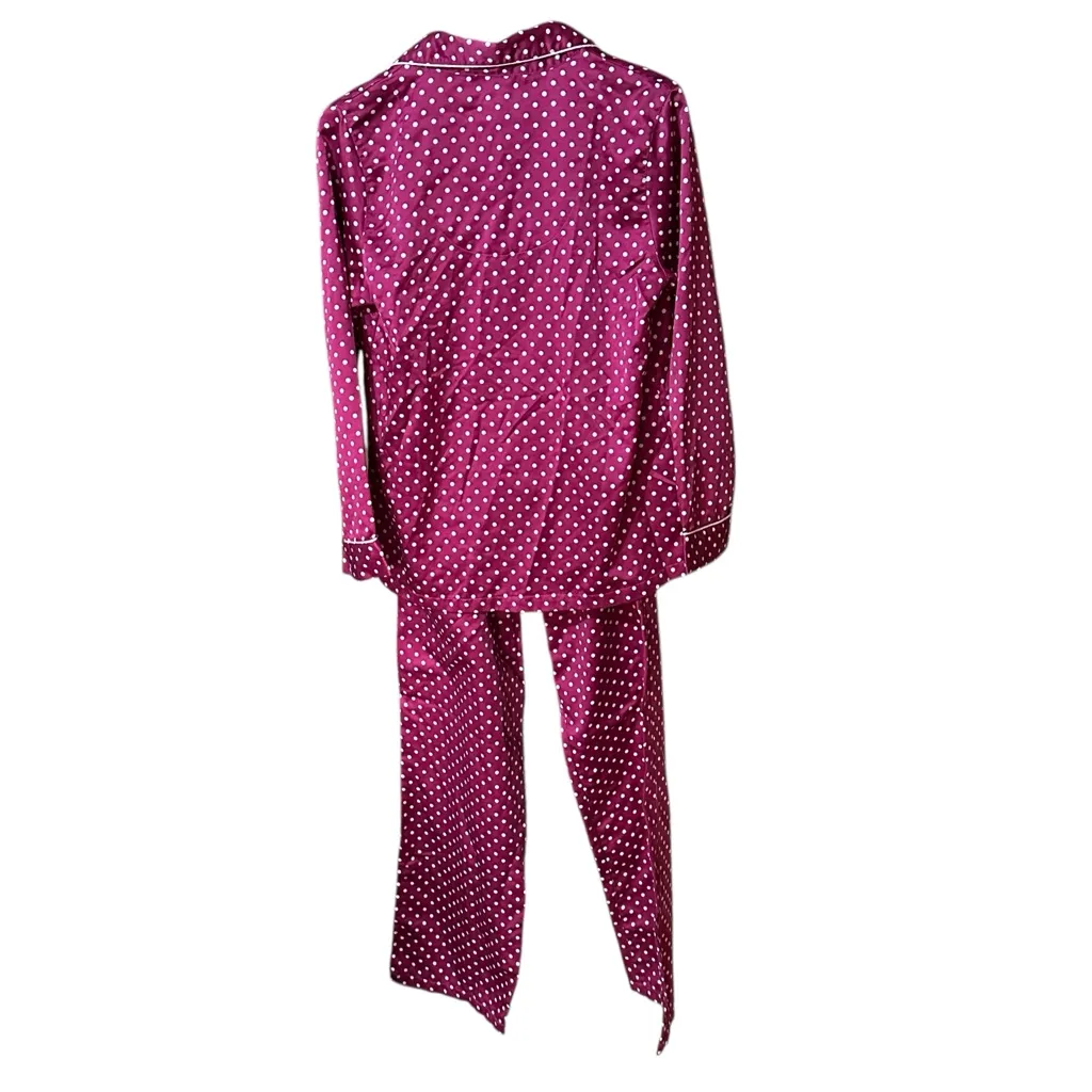 Carole Hochman Pajamas Women Small 2 Piece PJ Set Long Sleeve Button Up Red - Image 7