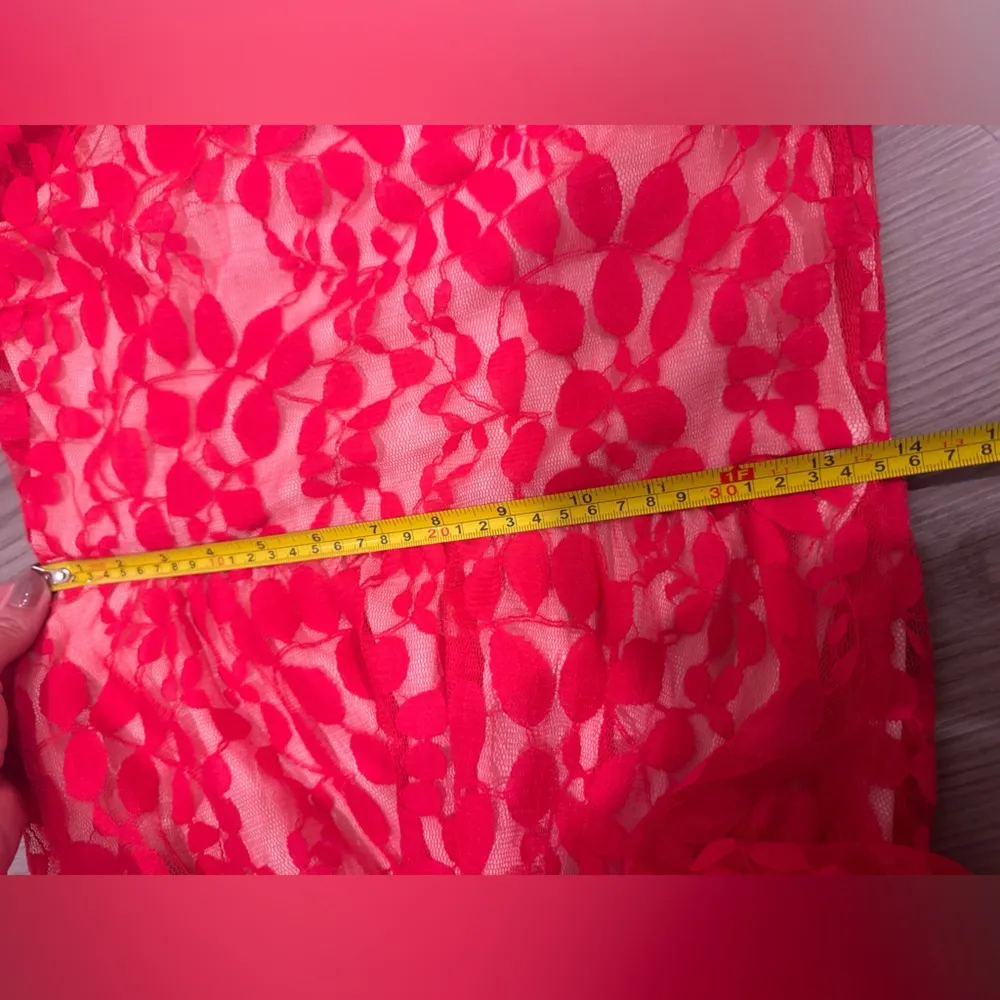 Free People Women’s Floral Mesh‎ Lace Red Dress Size S - Image 14