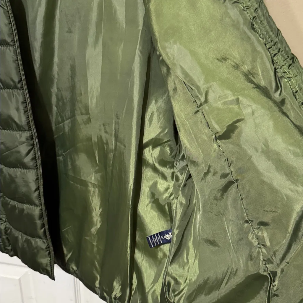 U.S. Polo Assn. Dark Green Puffer Jacket Size 1X - Image 7