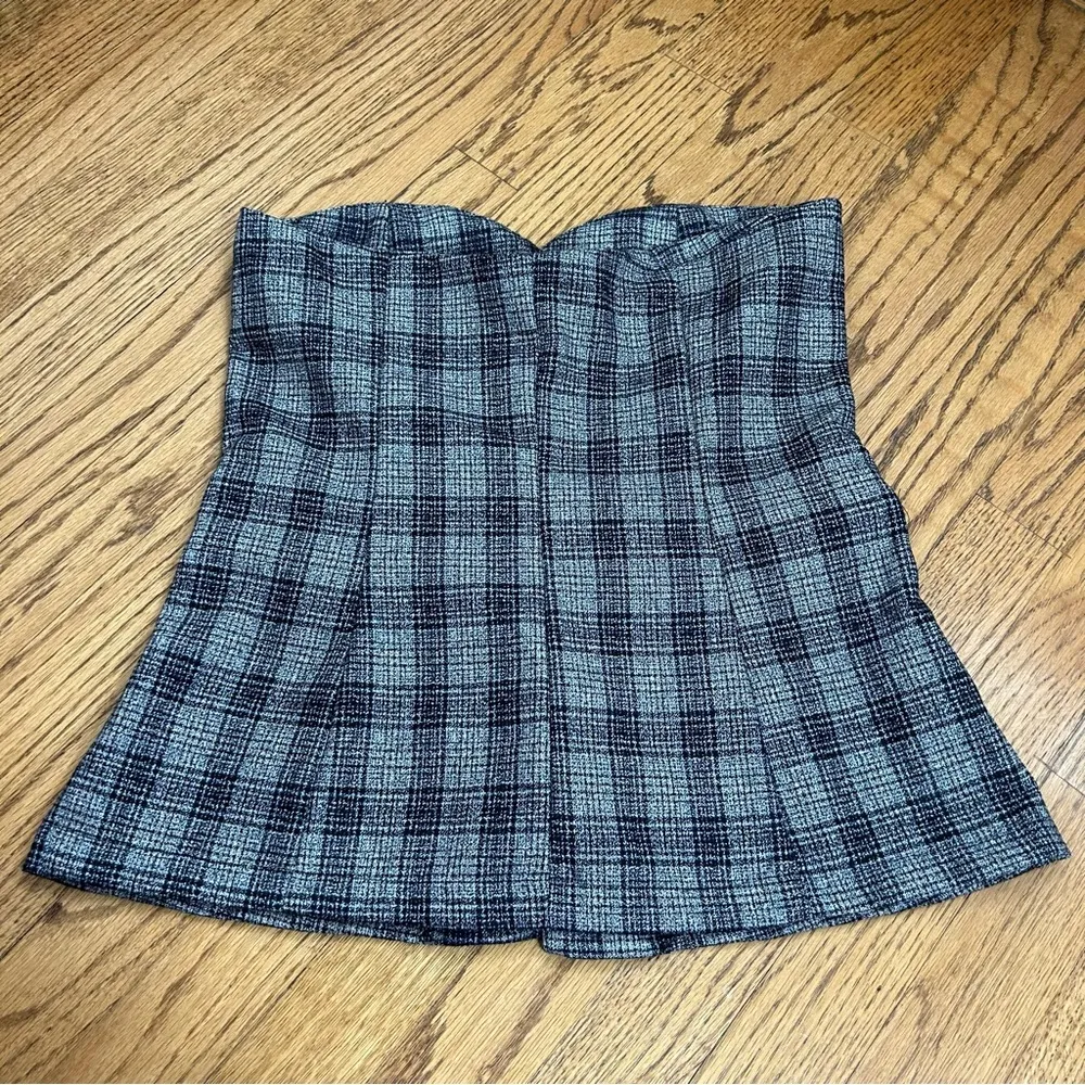 HYFE | Plaid Checked Sleeveless Button Front Vest Size S Gray - Image 8