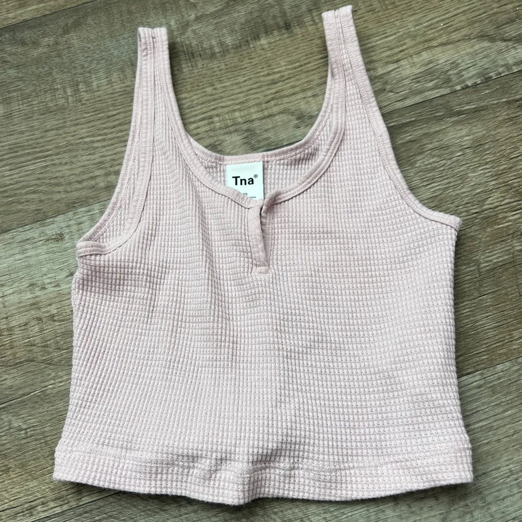 Tna Pink Ribbed waffle Women's Tank Top size xs - Image 2