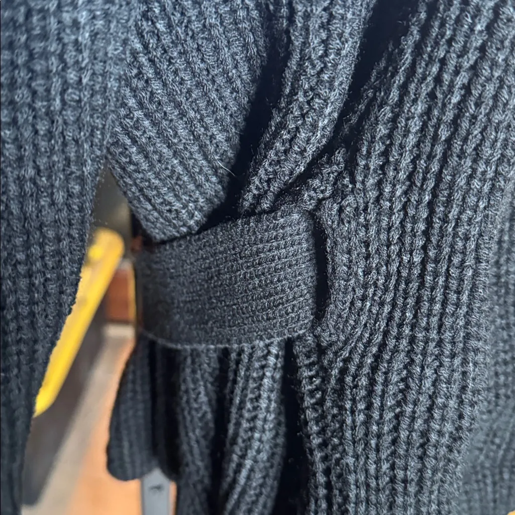 NWT Missguided Black D-Ring Belted Wrap Front Knit Cardigan Size Medium - Image 6