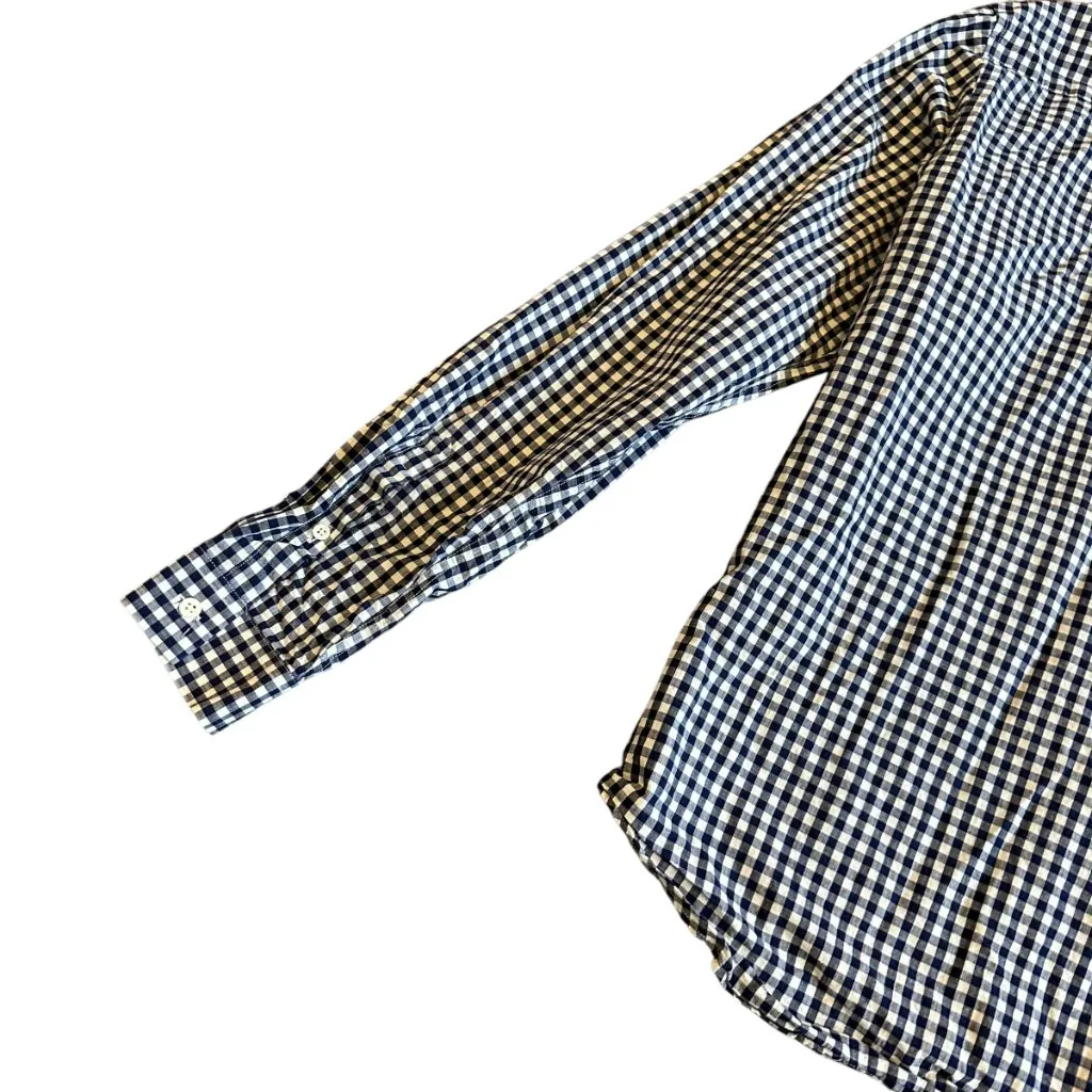 Sandro Paris Blue White Check Print Button-Down Shirt Long Sleeve Size Large - Image 9