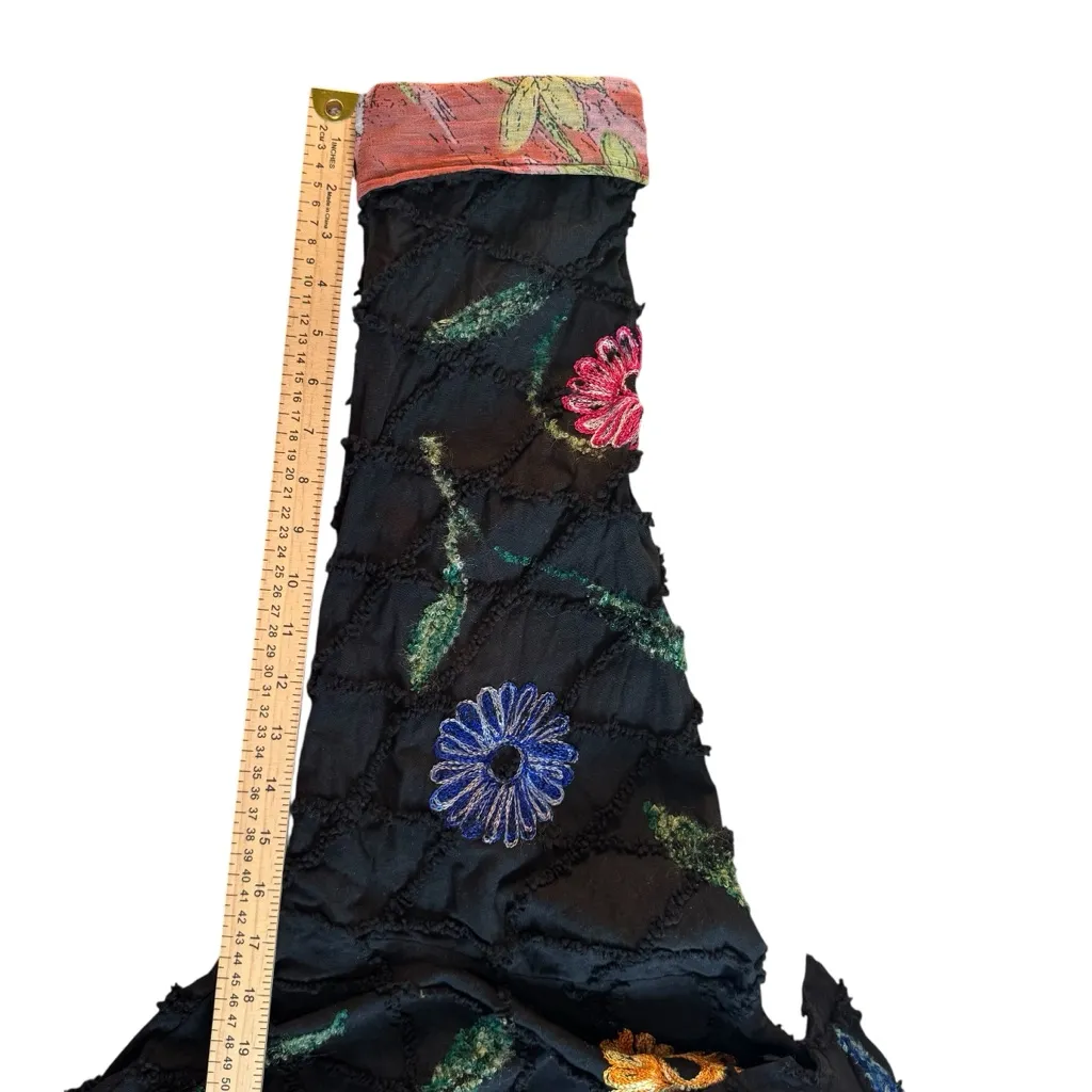 Vintage Roaman's Black Jacket Vibrant Floral Embroidery Yellow Blue Pink Large - Image 10