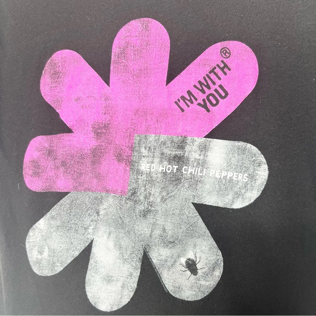 Red Hot Chili Peppers Black & Pink Fitted Band Tee “I’m with You” Size Large - Image 2