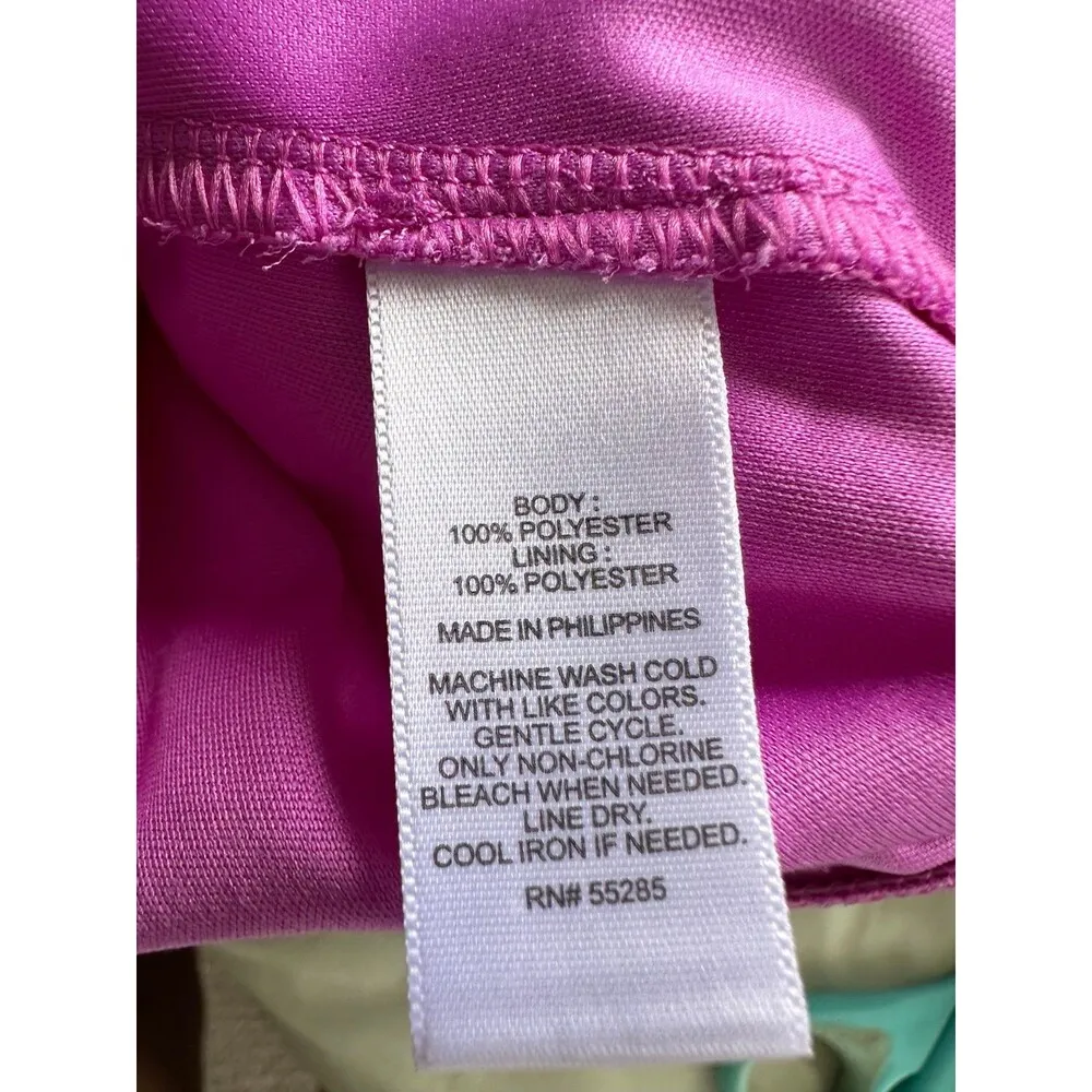 Express Chiffon High Neck Triple Open Back Keyhole Open Elastic Bottom Blouse M - Image 7