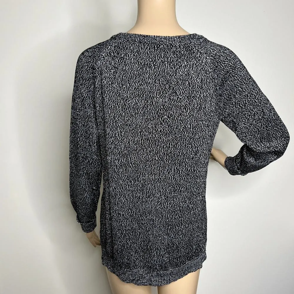Cupio Black Sparkly Knitted Crewneck Sweater - Image 3