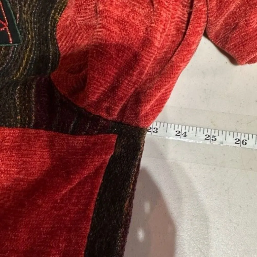 Vintage 90s DK by Daniel K Womens Patchwork Button Front Jacket Multicolor Large Red - Image 9