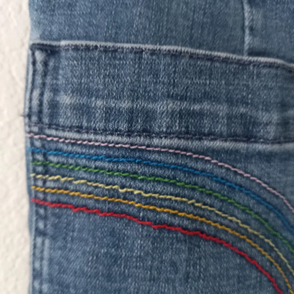 Madewell 28 High Rise Rainbow Stitched Pocket Stretch Jeans Shorts - Image 6