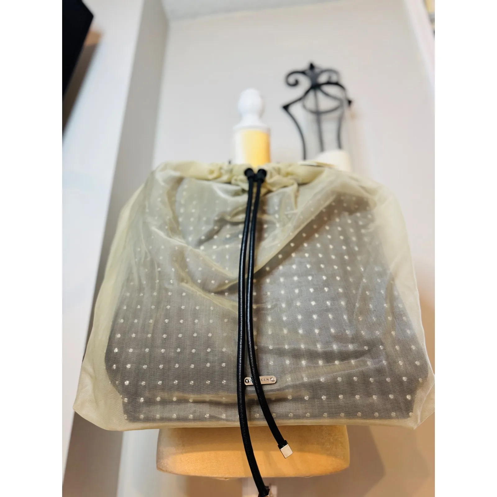 Alexander Mcqueen Women‎ Nebula Crystal Mesh Sheer Tulle Tote, Black, NWT - Image 8