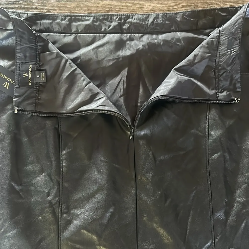 NWT  Skirt Black Pencil Butter Soft Faux Leather - Image 7