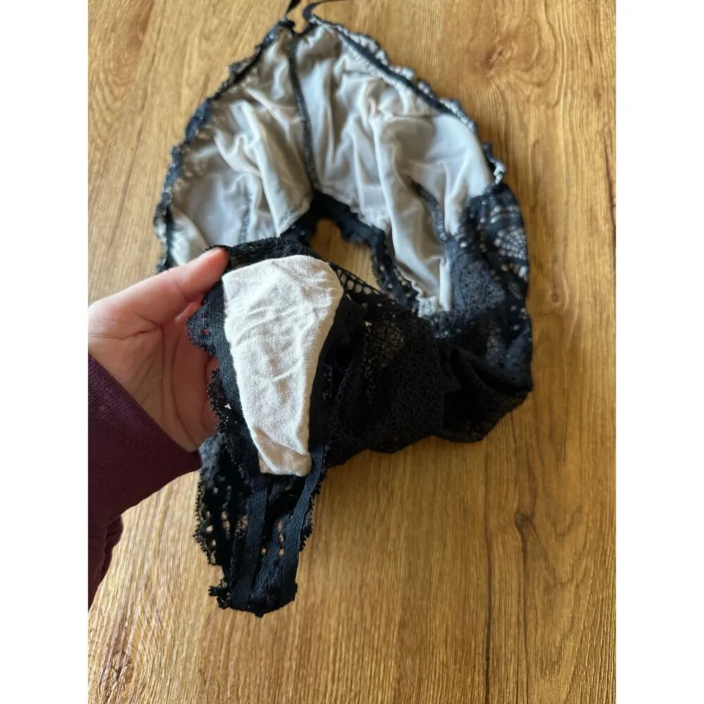 Victoria's Secret Black Lace Lingerie Bodysuit Size XS - Image 4