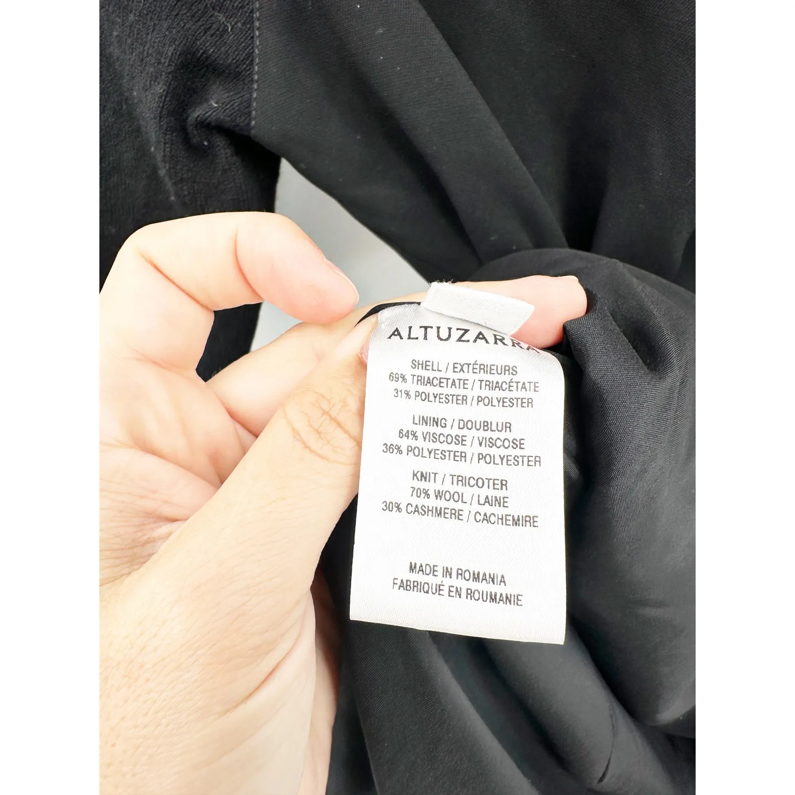 Altuzarra V-Neck Knit Sleeve Woven Knee Length Slit Sheath Dress Black Size 40 - Image 5