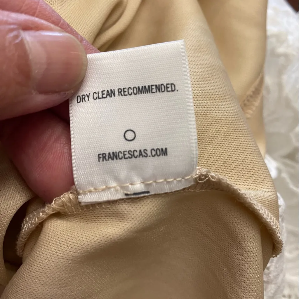 Francesca’s Womens Crocheted White Knit Midi Tank Dress M Medium Beige Lining - Image 9