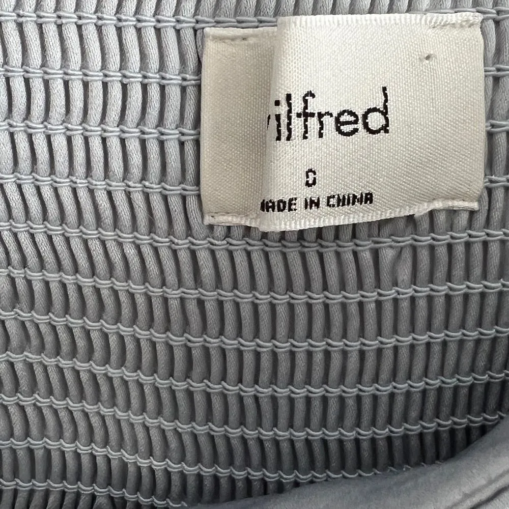 Aritzia Wilfred Bridgerton Satin Blue Square Neck Long Sleeve Slit Midi Dress 0 - Image 14