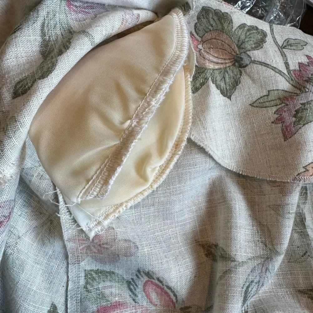 The Villager 80’S Cream Color Floral Print Skirt Set No Button Jacket SZ… Green Size L - Image 13