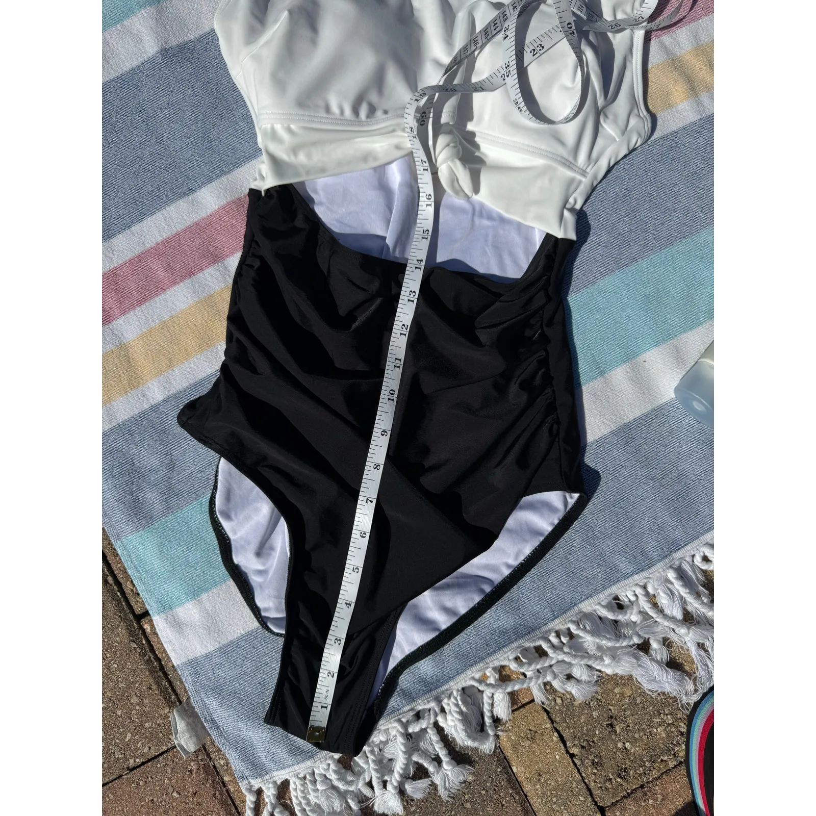 NWT, Eomenie, One Piece Bathing Suit, Black and White, Size S - Image 2