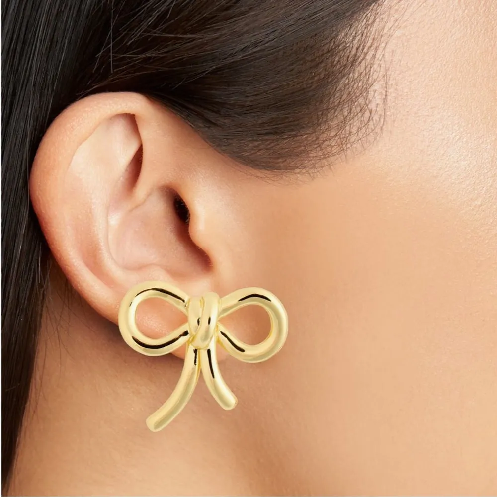 Madewell Gold Bow Earrings - Image 2