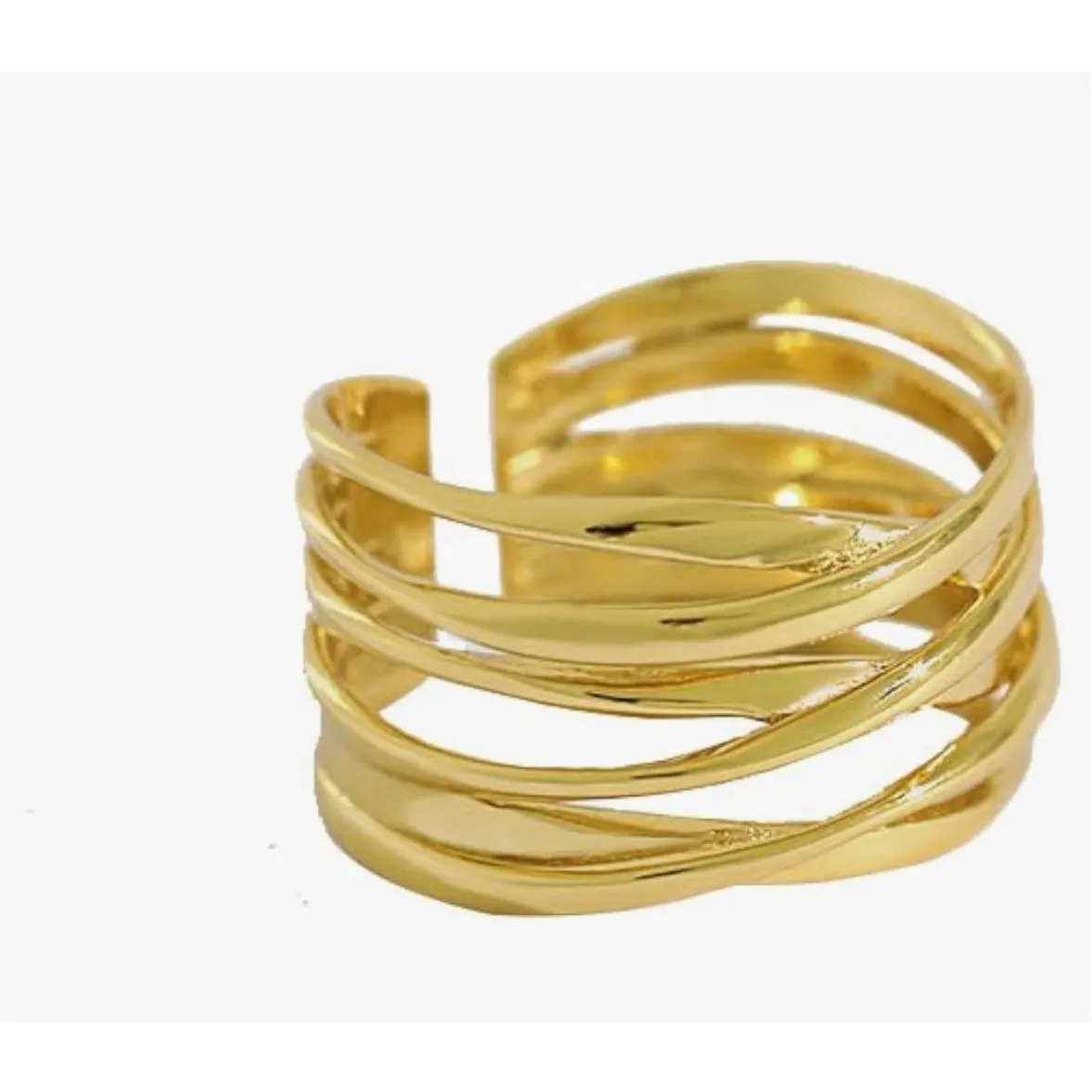 14K Vermeil sterling wrap around size 8 ring - Image 7