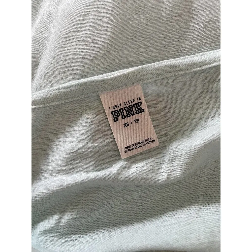 PINK Victoria Secret I Don’t Do Mornings Sleepwear Raglan T-Shirt Size XS - Image 5