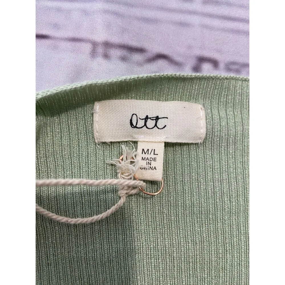 Ott Sweater Womens M/L Striped Dolman Sleeve Green Crew Neck BRAND NEW Size M - Image 7