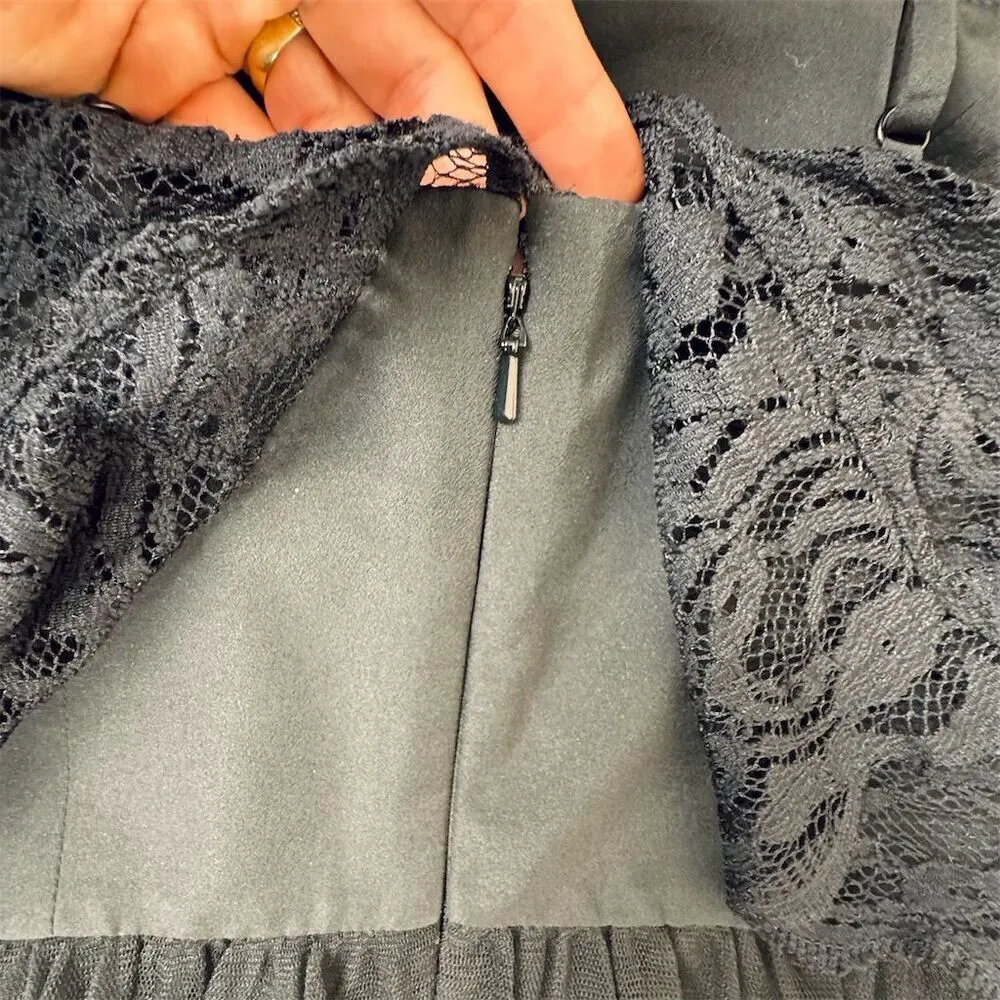 Women's Halter Tulle Lace Dress Black Size 2 - Image 15