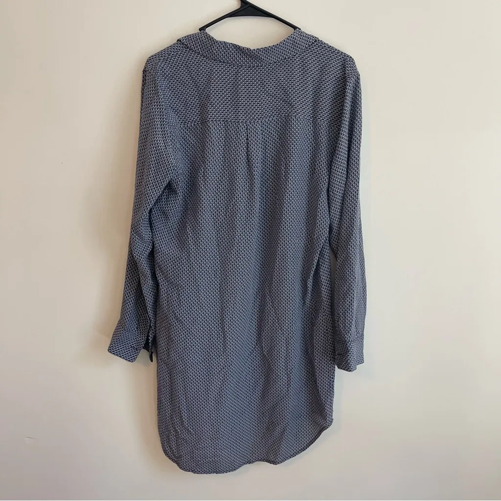 Equipment Femme Size M 100% Silk Dress Blue Quiet Luxury - Image 6