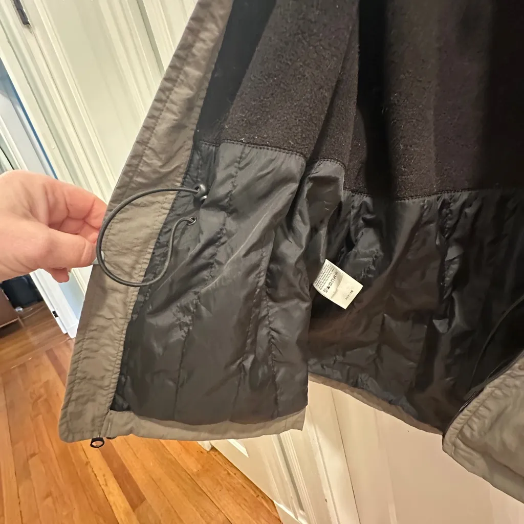 Eddie Bauer winter waterproof fleece lined cinched vintage green jacket large - Image 5