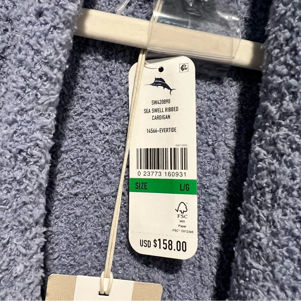 Tommy Bahama NWT Sea Swell Ribbed Cardigan Sweater Large Blue Evertide - Image 4