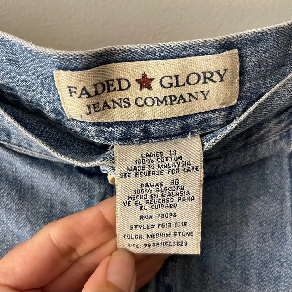 Vintage Faded Glory Denim Skirt Size 14 Cotton 90s Y2K - Image 4