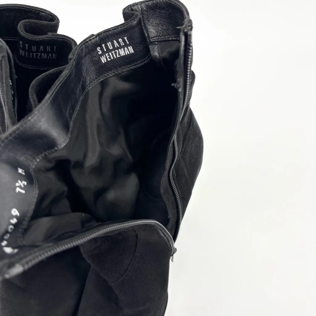 Stuart Weitzman Wedgeholster Suede Boots Size 7.5 Black Wedge - Image 9